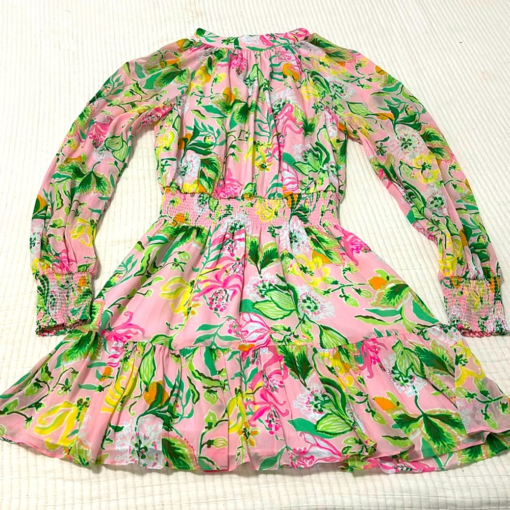 Lilly Pulitzer Pink Floral Long Sleeve Dress